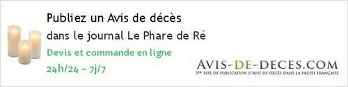 Avis de deces Le Phare de Ré Avis de deces Le Phare de Ré
