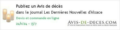 Avis de deces Les Dernières Nouvelles d'Alsace Avis de deces Les Dernières Nouvelles d'Alsace